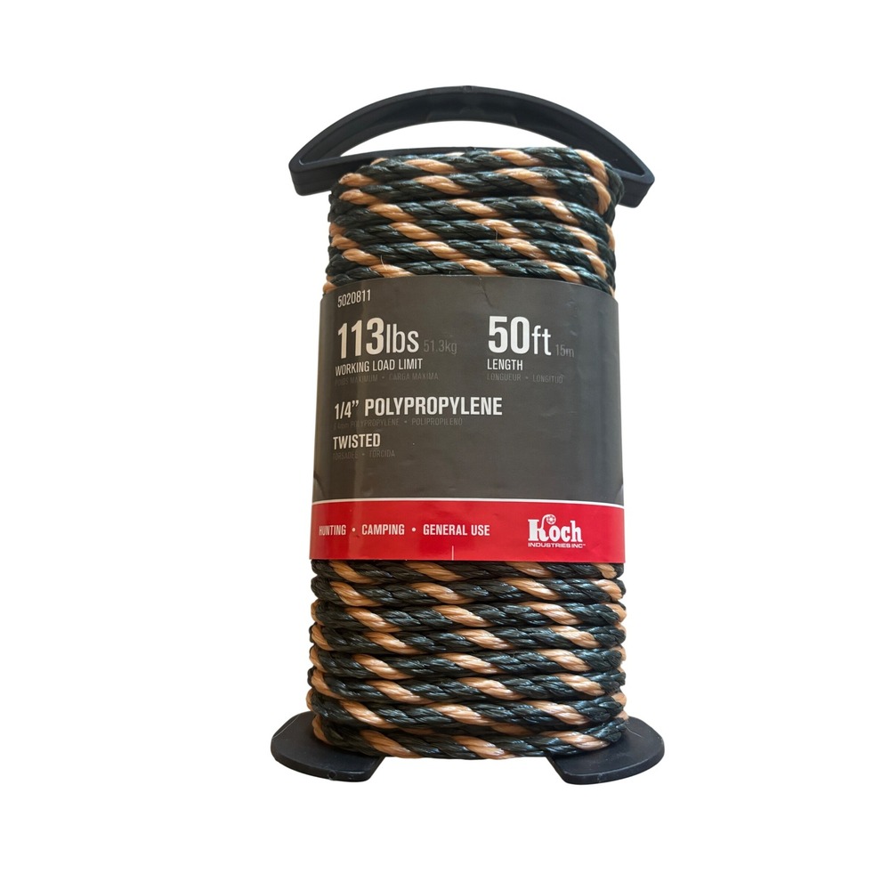 Koch Industries 1/4 In x 50 Ft Twisted Polypropylene Rope Black Tan 5020811
